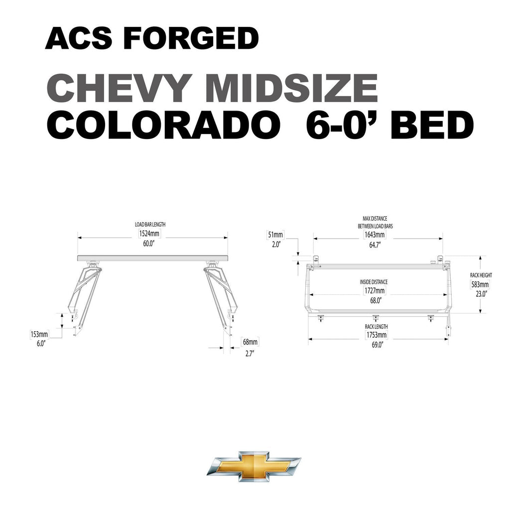 ACS FORGED Bed Rack for CHEVY TRUCKS - Chevrolet - SILVERADO | 2019-2024 | 5-8" Bed | 02-64-FA-1309